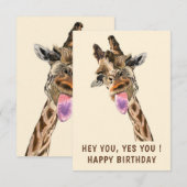 Funny Giraffe Verjaardag Kaart - aangepaste tekst (Voorkant / Achterkant)