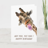 Funny Giraffe Verjaardag Kaart - aangepaste tekst (Voorkant)