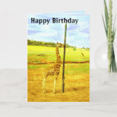 Funny Giraffe Waterverf, Birthday Kaart (Voorkant)