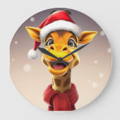 Funny giraffe wearing a Santa hat Grote Klok (Voorkant)
