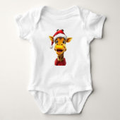 Funny giraffe wearing a Santa hat Romper (Voorkant)