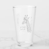 Funny Giraffe Zwart Wit Ink Gepersonaliseerd Glas (Achterkant)