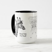 Funny Giraffe Zwart Wit Ink Gepersonaliseerd Mok (Voorkant links)
