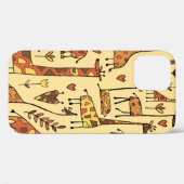 Funny giraffen schetsen, naadloos patroon uw ontwe Case-Mate iPhone case (Achterkant (horizontaal))