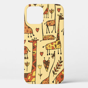 Funny giraffen schetsen, naadloos patroon uw ontwe Case-Mate iPhone case