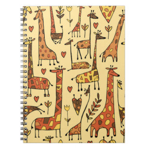 Funny giraffen schetsen, naadloos patroon uw ontwe notitieboek