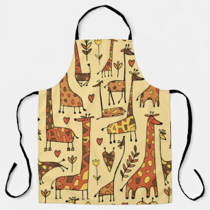 Funny giraffen schetsen, naadloos patroon uw ontwe schort