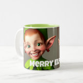 Funny Girl Elf Merry Mok voor kerstmis (Voorkant links)