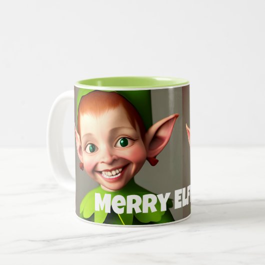 Funny Girl Elf Merry Mok voor kerstmis (Voorkant links)