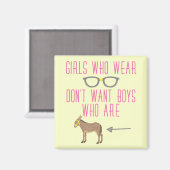 Funny Girl Glasses Nerd Humor Magneet (Voorkant / Achterkant)