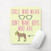 Funny Girl Glasses Nerd Humor Muismat (Met muis)