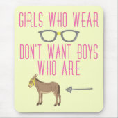 Funny Girl Glasses Nerd Humor Muismat (Voorkant)