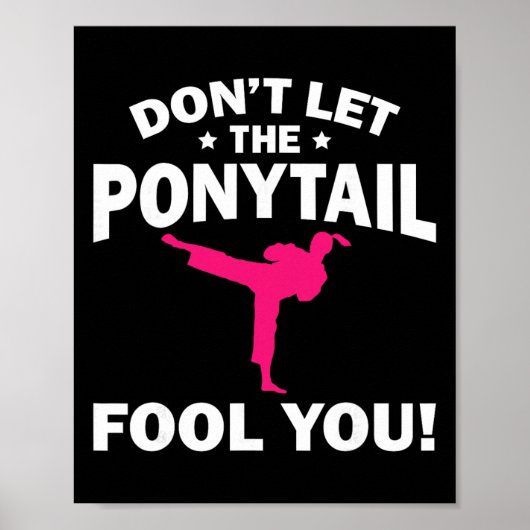 Funny Girl Karate Design Kids Women Kickboxing Bla Poster (Voorkant)