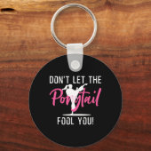 Funny Girl Karate Design Kids Women Kickboxing Bla Sleutelhanger (Voorkant)