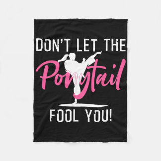 Funny Girl Karate Design Kinder Women Kickboxing B Fleece Deken