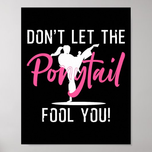 Funny Girl Karate Design Kinder Women Kickboxing B Poster (Voorkant)