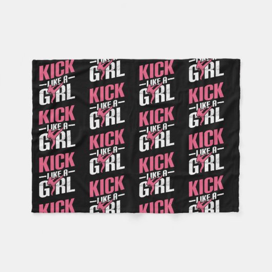 Funny Girl Martial Arts Girl Karate Girl Fleece Deken (Voorkant (Horizontaal))