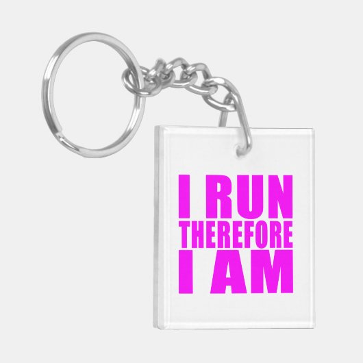Funny Girl Runners citeert : Ik loop dus ik ben Sleutelhanger (Voorkant Links)
