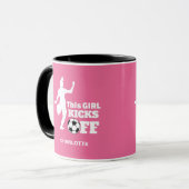 Funny Girl Soccer Player Persoonlijke grafische ka Mok (Voorkant links)