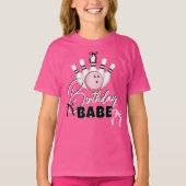 Funny Girls BOWling Birthday BABE Pink Bows Party T-shirt (Voorkant)