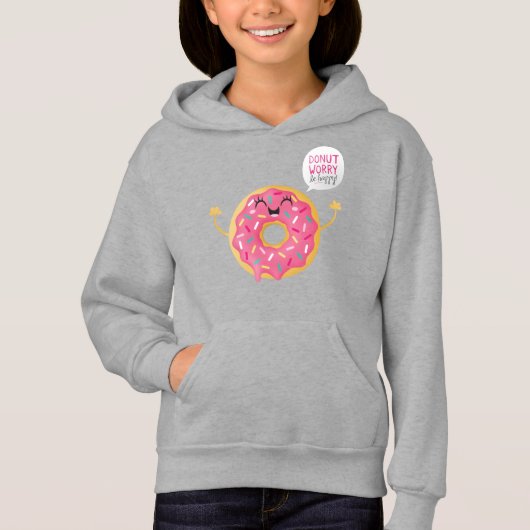 Funny Girls Hoodie Paars Donut Zorgen (Voorkant)