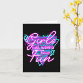 Funny Girls Just W Have Fun Awesome 70's 80's 90's Kaart (Gele Bloem)