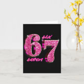 Funny Girls Nk Coquette 67 Six Seven Meme Brainrot Kaart (Gele Bloem)