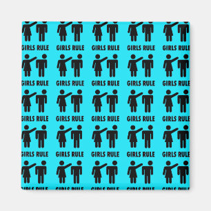 Funny Girls Rule Blauwgroen Turquoise Blue Girl Po Magneet