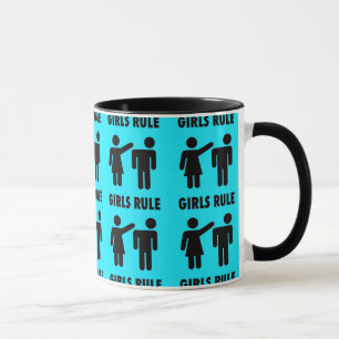 Funny Girls Rule Blauwgroen Turquoise Blue Girl Po Mok