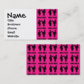 Funny Girls Rule Hot Pink Feminist Gifts Visitekaartje (Voorkant / Achterkant)