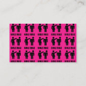 Funny Girls Rule Hot Pink Feminist Gifts Visitekaartje (Achterkant)