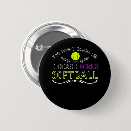 Funny Girls Softball Coach Ronde Button 5,7 Cm (Voorkant /achterkant)