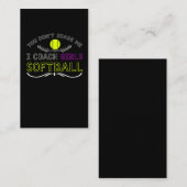 Funny Girls Softball Coach Visitekaartje (Voorkant / Achterkant)