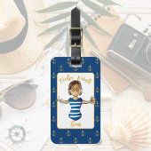 Funny Girls Trip Cartoon voor haar nautische cruis Bagagelabel