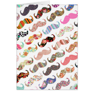 Funny Girly Colorful Pattern Mustaches