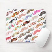 Funny Girly Colorful Pattern Mustaches Muismat (Met muis)