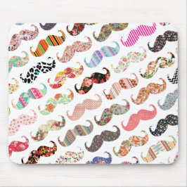 Funny Girly Colorful Pattern Mustaches Muismat