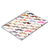 Funny Girly Colorful Pattern Mustaches Notitieboek (Linkerzijde)