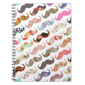 Funny Girly Colorful Pattern Mustaches Notitieboek (Voorkant)