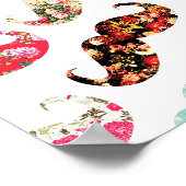 Funny Girly Colorful Pattern Mustaches Poster (Hoek)