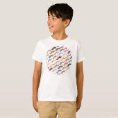 Funny Girly Colorful Pattern Mustaches T-shirt (Voorkant volledig)