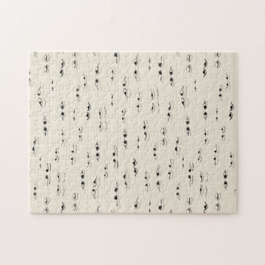 Funny Girly Eyes Drawing Legpuzzel (Horizontaal)