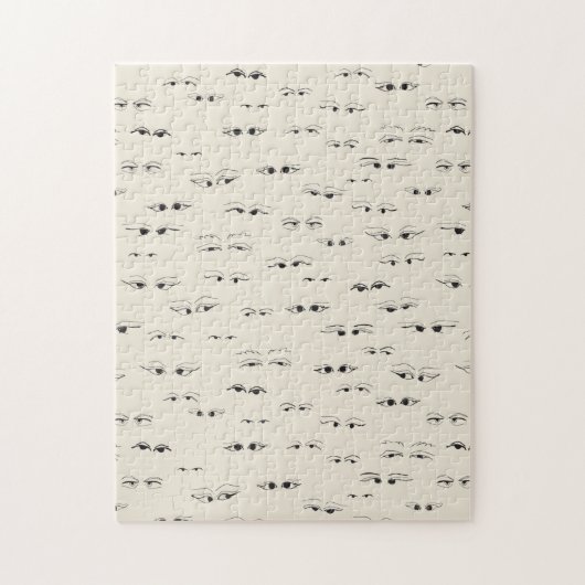 Funny Girly Eyes Drawing Legpuzzel (Verticaal)