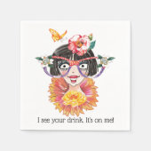 Funny Girly Face in Glasses-Camellia Servet (Voorkant)