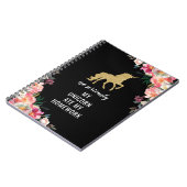 Funny Girly Floral Gold Glitter Unicorn Notitieboek (Linkerzijde)