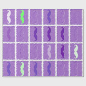 Funny Girly Mustache 4 Cadeaupapier (Vlak)