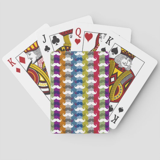 Funny Girly Mustache 5 Pokerkaarten (Achterkant)
