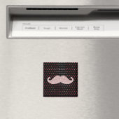 Funny Girly Pink Bling Mustache Polka Dots Pattern Magneet (Insitu (Vaatwasser))