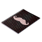 Funny Girly Pink Bling Mustache Polka Dots Pattern Notitieboek (Linkerzijde)