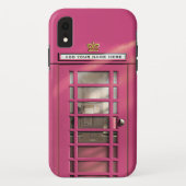 Funny Girly Pink  British London Phonebox Case-Mate iPhone Case (Achterkant)